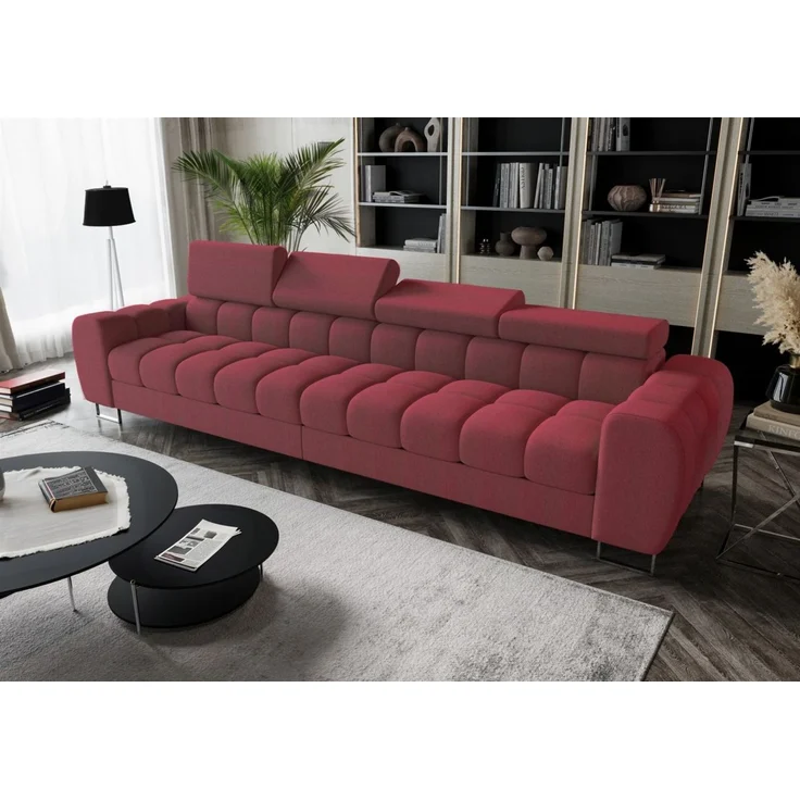Big Sofa Sofa 4-Sitzer BASTIEN Megasofa in Stoff Gemma Rot – Bild 1