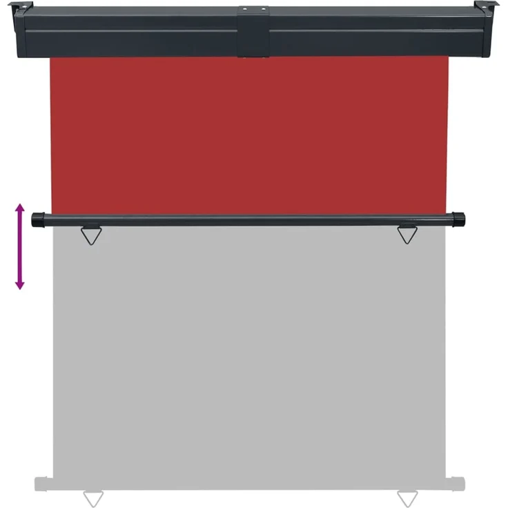 vidaXL Balkon-Seitenmarkise 165x250 cm Rot 48433 – Bild 4
