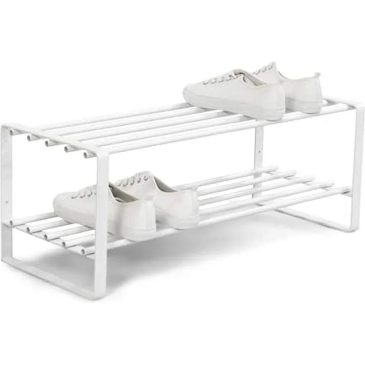 Spinder Design Schuhregal REX SR in Weiß mit 2 Ablagen Flurregal 70x29x27 cm