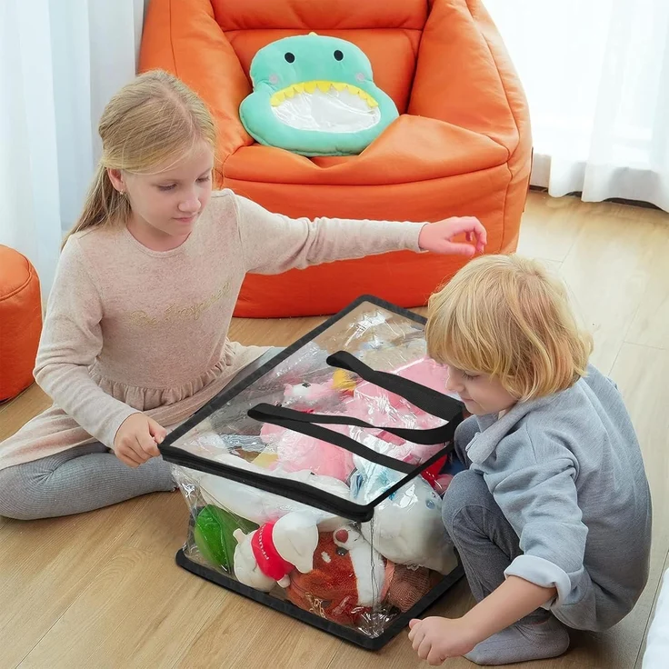 Transparente Kleideraufbewahrungstasche mit Reißverschluss 40L 60L 90L 3 Stück – Bild 3