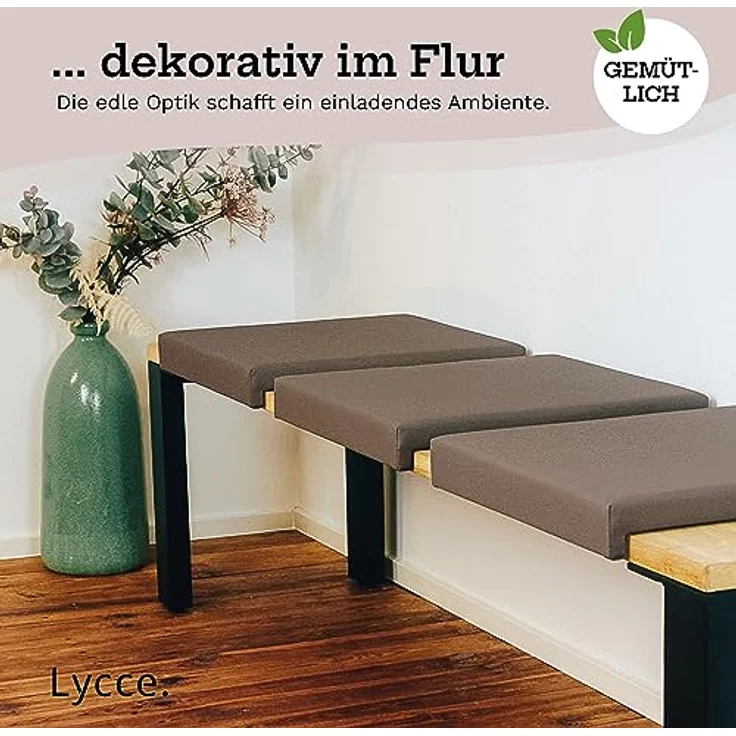 Lycce Bankauflage Bankkissen Klemmkissen Sitzkissen mit 2 Leisten, 40cm Klemmtiefe, (1 St), verrutscht nicht, mit Klemmfunktion, versch. Farben – Bild 7