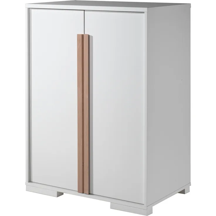 Wäscheschrank mit 2 Böden in Weiß aus Buche