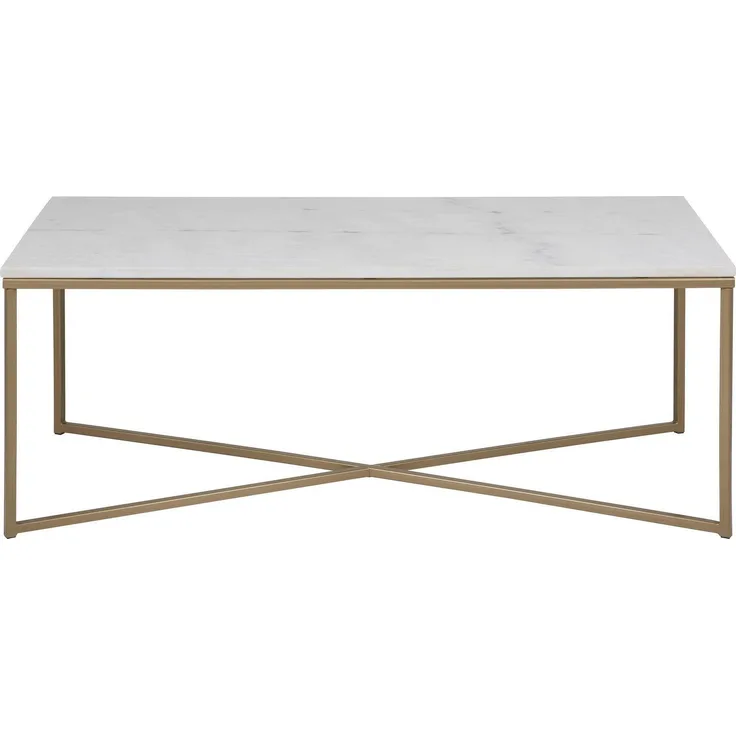 Couchtisch ALISMA, Marmor weiß / Gestell messingfarben, B/H/T ca. 120/46/60 cm