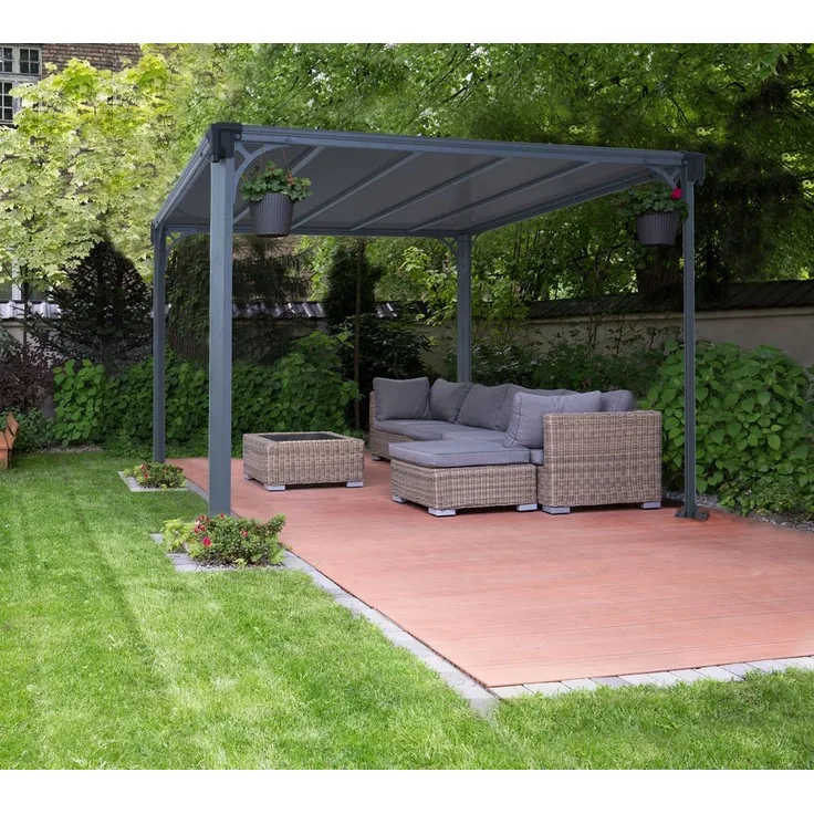 Palram - Canopia 'Milano 3000' Aluminium Pavillon, Anthrazit, 308 x 308 x 221 cm