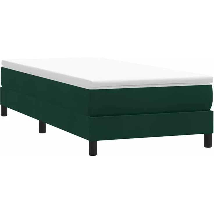vidaXL Boxspringbett ohne Matratze Dunkelgrün 100x210 cm Samt 3315816 – Bild 1