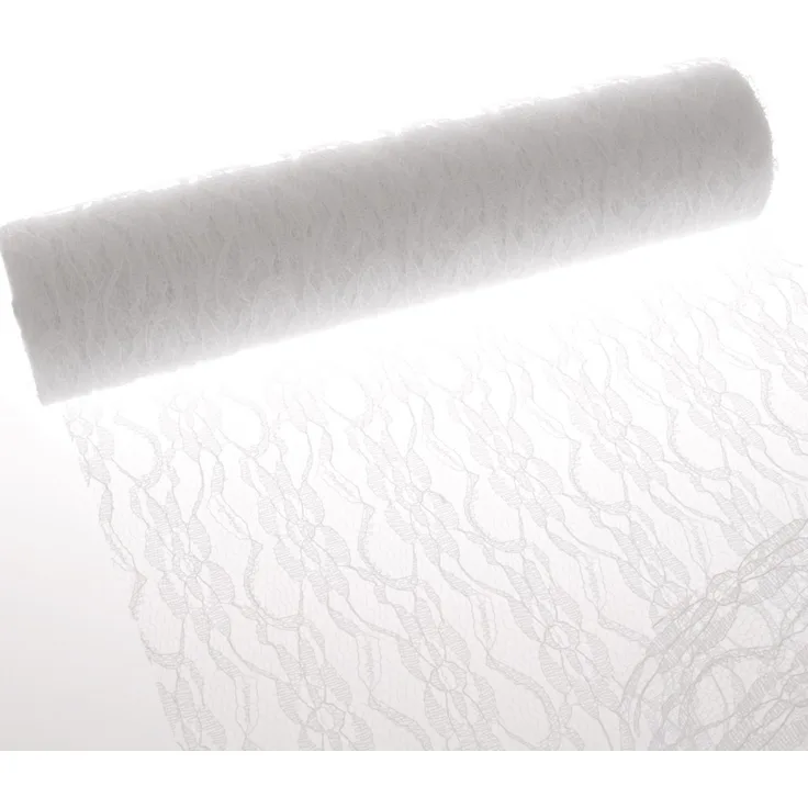 Deko AS Tischläufer Spitzen-Tischläufer "Boho Chic Lace" - weiß col. 01 - 300 mm - 9m/… (1-tlg, 1 Rolle Tischläufer), Strapazierfähig