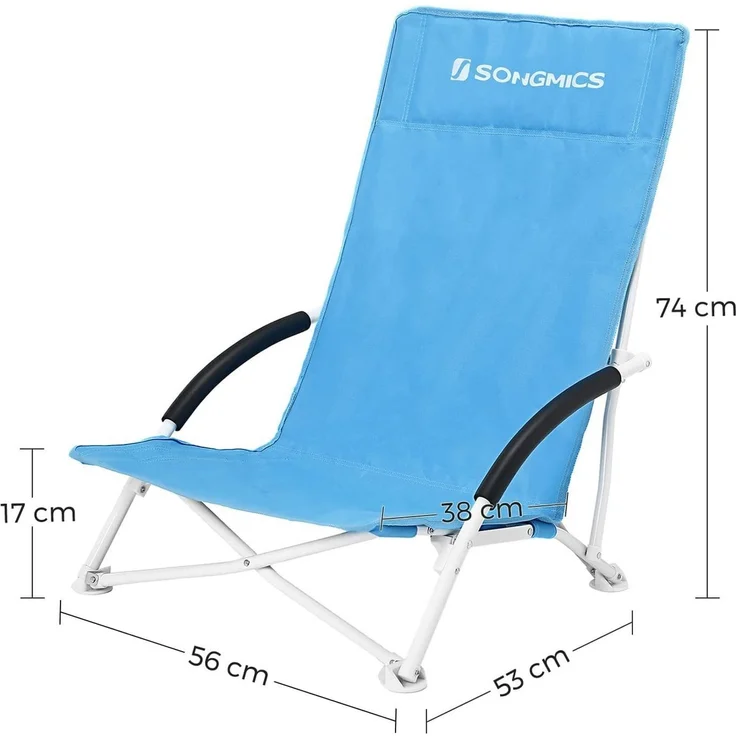 SONGMICS Campingstuhl Strandstuhl, Klappstuhl, tragbarer, faltbar – Bild 2