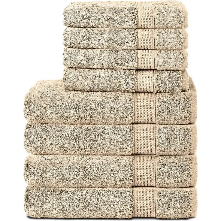Komfortec Handtuch Set aus 100% Baumwolle, 4 Handtücher 50x100 cm und 4 Badetücher 70x140 cm, Frottee (Packung, 8-St), Duschtücher & Badehandtuch, Weich, Towel, Groß