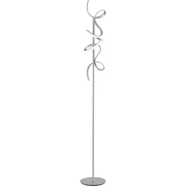 LED Stehleuchte, dimmbar, silber-weiß, geschwungen, Höhe 156 cm – Bild 4