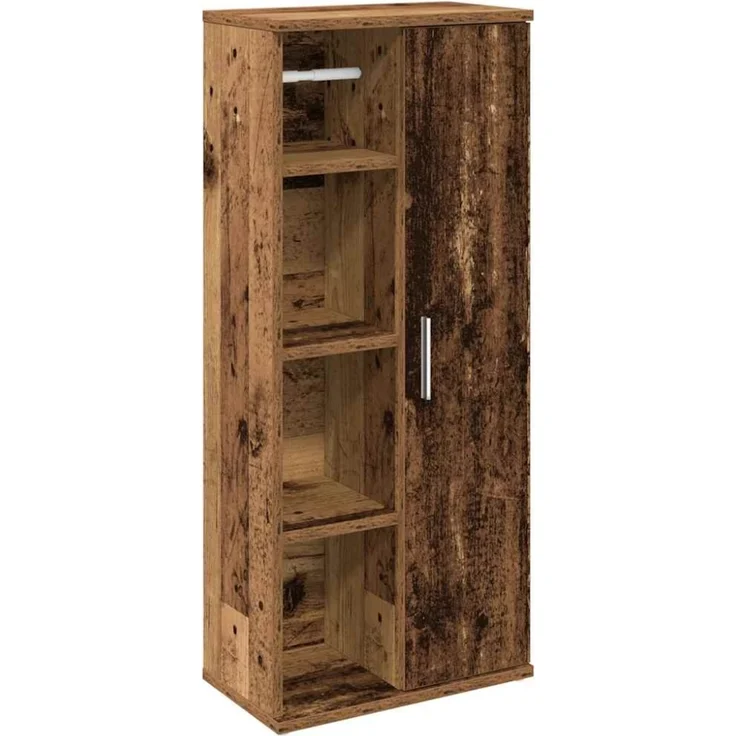Badezimmerschrank mit Rollenhalter Altholz-Optik 39 x 22 x 90 cm – Bild 6