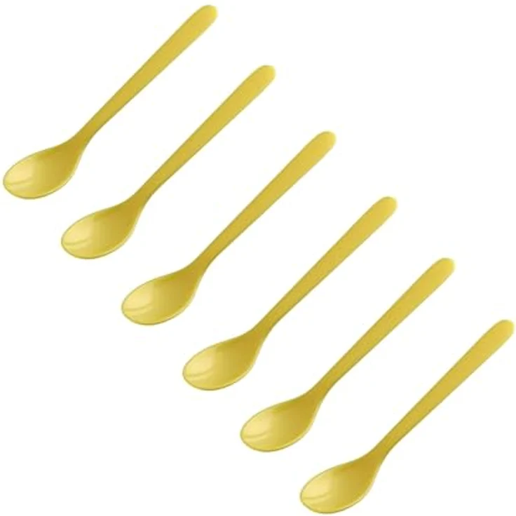 FACKELMANN | 6er Set Eierlöffel Frühstückslöffel 14 cm | Farbe: Gelb | hochwertiger Kunststoff | ideal für den Frühstückstisch – Bild 2