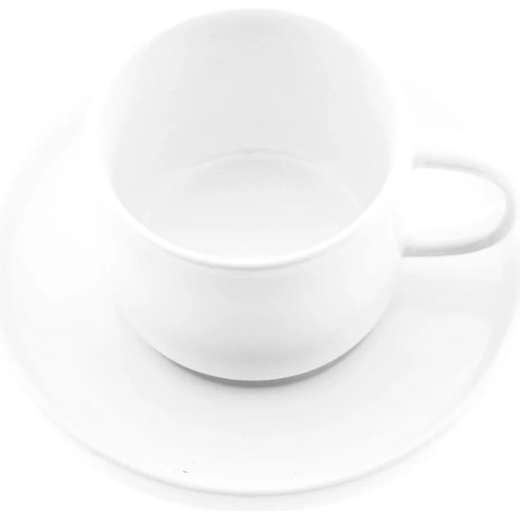 Mulex 12 Teilger Mokkatassen-Set mit Untertasse aus Porzellan Mokkaservice 100 ml Weiß – Bild 4