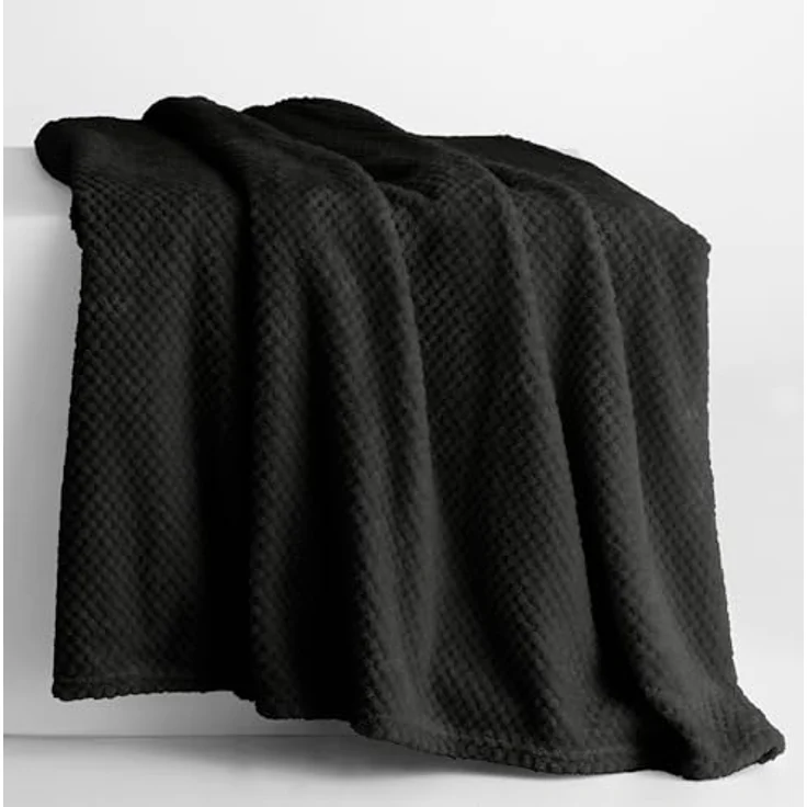 DecoKing Kuscheldecke 170x210 cm schwarz Decke Microfaser Wohndecke Tagesdecke Fleece weich sanft kuschelig skandinavischer Stil Henry – Bild 3