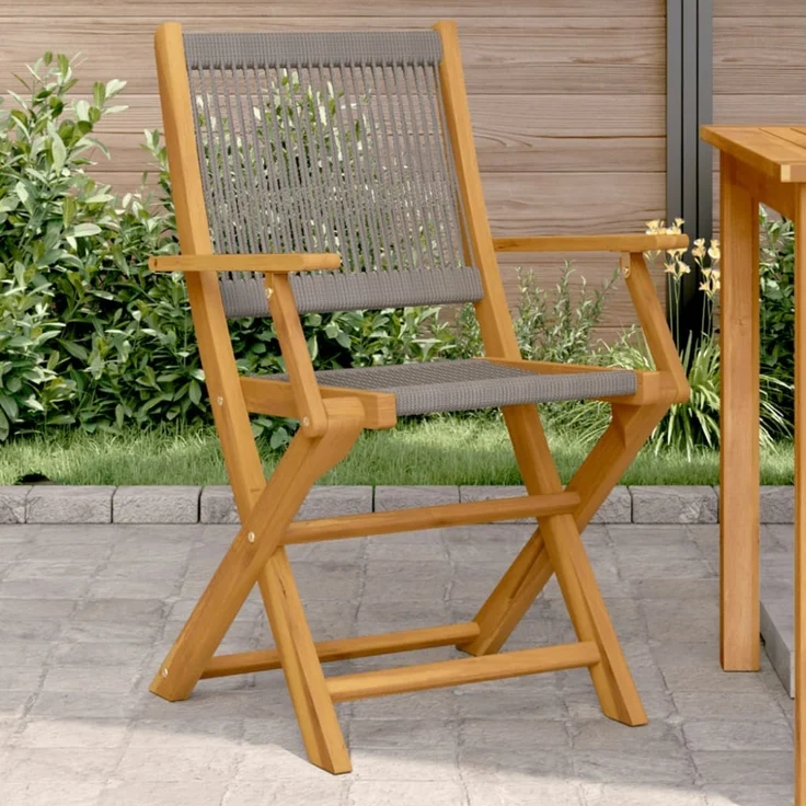 vidaXL Gartenstühle 2 Stk. Grau Massivholz Akazie und Polypropylen 367667 – Bild 1