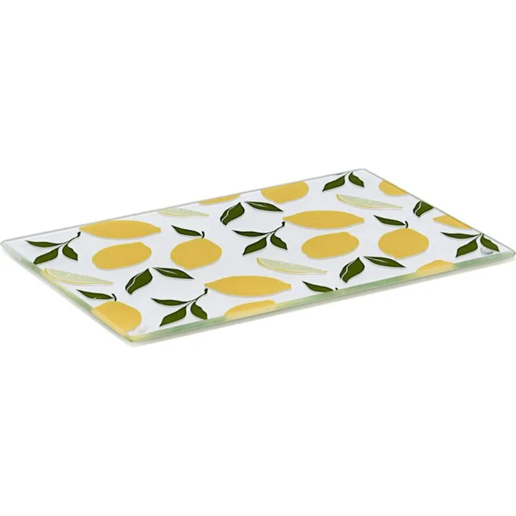 ZELLER 26336 Glasschneideplatte LEMON aus Sicherheitsglas, ca. 30 x 20 cm
