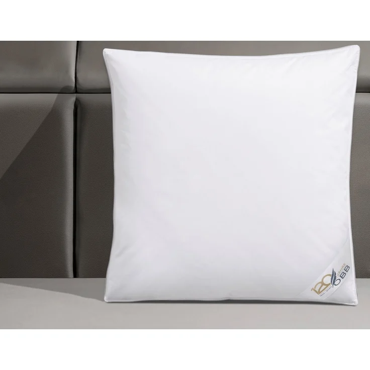 OBB Federkopfkissen Edition 120 Jahre, Kissen ist allergikerfreundlich, Made in Germany, Füllung: 90%Federn, 10 % Daunen, Bezug: 100% Baumwolle, Bauchschläfer, Rückenschläfer, Seitenschläfer, Kopfkissen in 40x80 cm, 80x80 cm, flauschig, Made in Germany – Bild 2