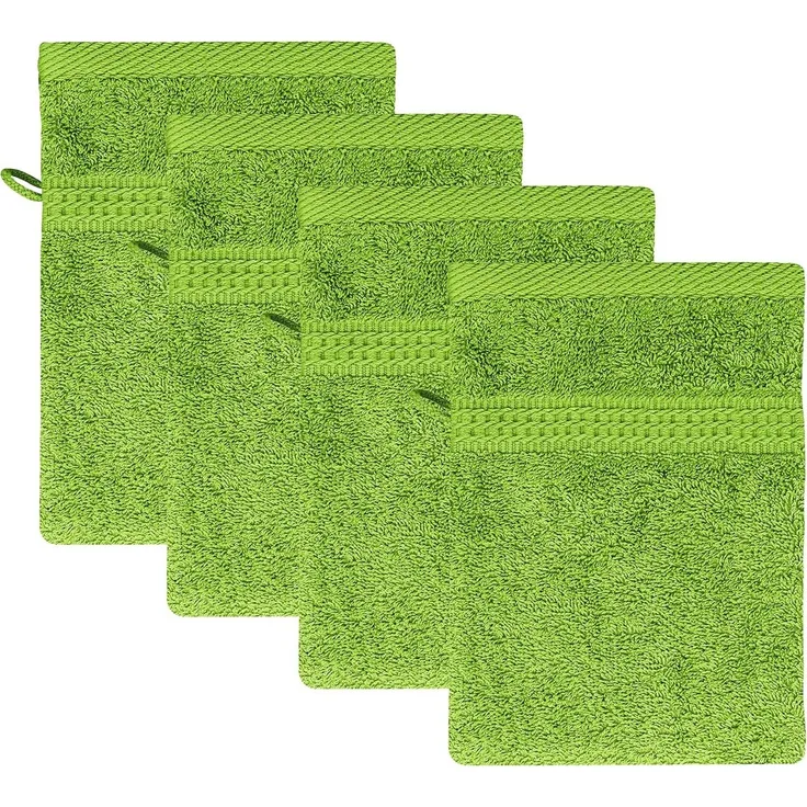 TRENDBUY24 Waschhandschuh Waschhandschuh 16x21 cm Frottee Baumwolle 4er, (4-St), Besonders saug- und strapazierfähig