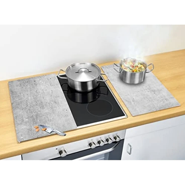 WENKO Herdabdeckplatten-Set BETON BHT 30x. 80x52 cm grau – Bild 5