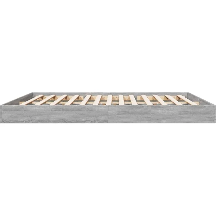 vidaXL Bettgestell Grau Sonoma 200x200 cm Holzwerkstoff 841998 – Bild 2