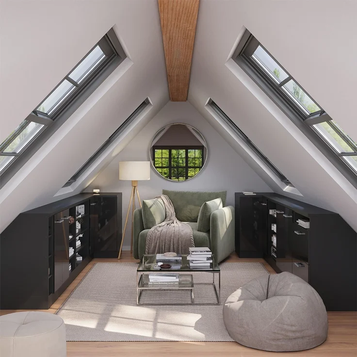 Eck-Küchenschrank für Dachschrägen R-Line Anthrazit Hochglanz 75.6 cm mit 1 Tür, Schrankkorpus 60 cm Tiefe Vicco – Bild 5
