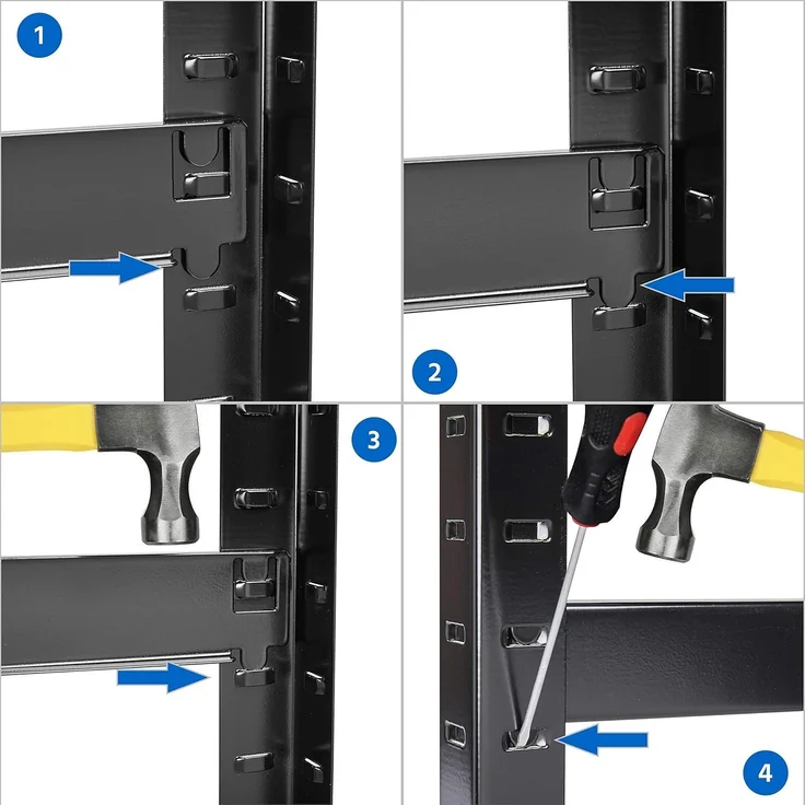 Yaheetech Lagerregal Stehende Regaleinheiten Kellerregal Standregal mit 5 Höhenverstellbaren Böden für Keller Lager Garage, 90×45×180cm, 1325 kg Last – Bild 7