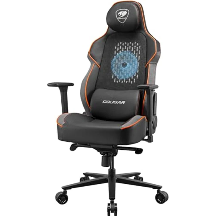 COUGAR NXSYS AERO Colde Fusion Gaming-Stuhl (NxSys Aero) with RGB-Lüfter, Physiotherapiequalität Lendenkissen, and Premium-PVC-Leder in black – Bild 7