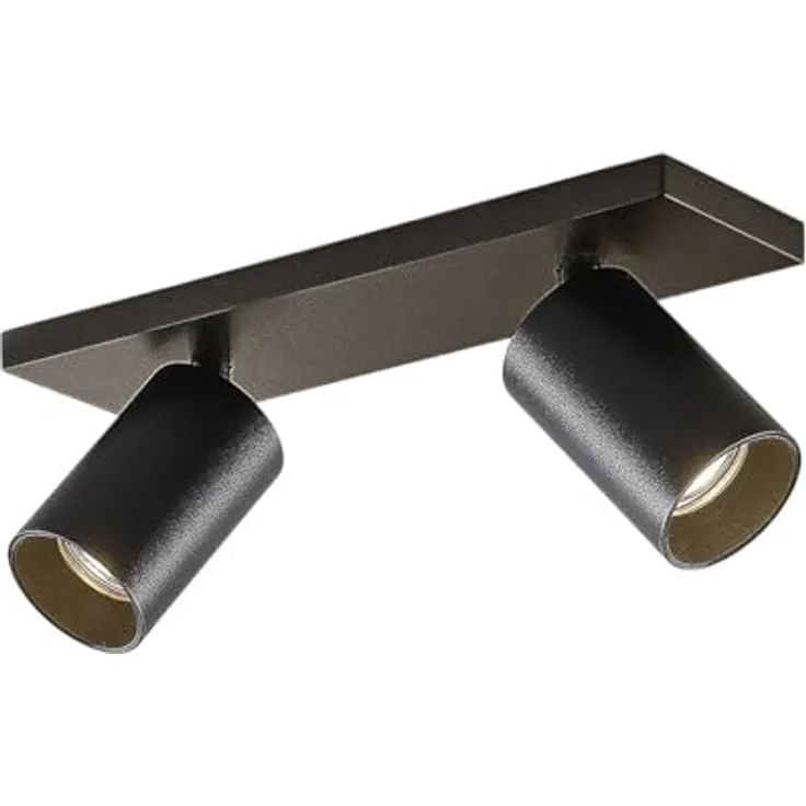 Arcchio Wandstrahler und Deckenstrahler, 350° drehbar und 90° schwenkbar, Aluminium schwarz, 2x GU10 ohne Leuchtmittel