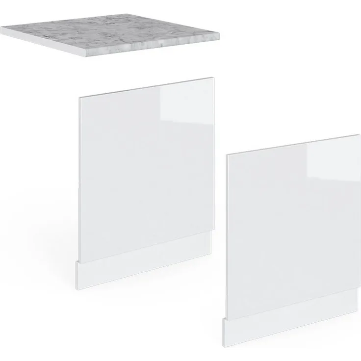 Frontblende R-Line Weiß Hochglanz 60 cm ohne Arbeitsplatte Vicco