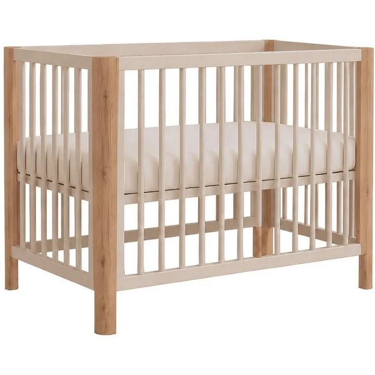 Baby-Delux Babybett Lio Schutzgitter umbaubar, Kinderbett Gittebett 60x120 Barriere Matratze – Bild 2