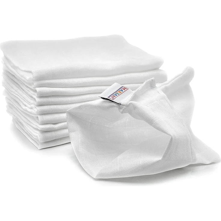 Makian Baby Waschlappen Set - 10 Stück weiche Mull Waschhandschuhe aus 100% Baumwolle, kleine Kinder Babywaschlappen (20x17 cm), ÖKO-TEX Standard 100 geprüft - Weiß – Bild 3