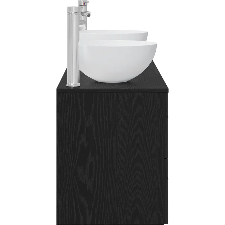 vidaXL Badezimmerschrank-Set 3 stk. Schwarze Eiche 129 x 35 x 80 cm 3405788 – Bild 7