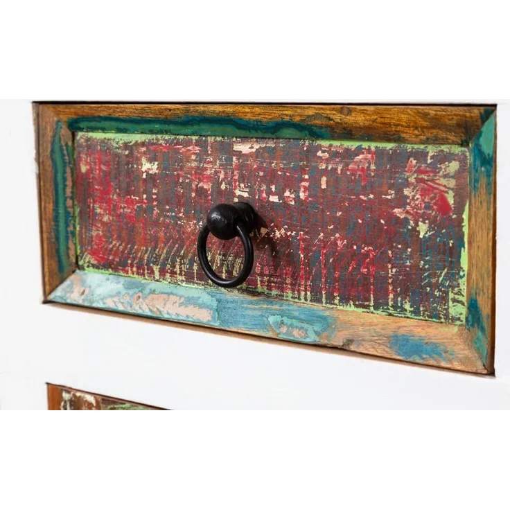 riess-ambiente Sideboard JAKARTA 160cm weiß / natur / bunt (1 St), Wohnzimmer · Massivholz · Kommode · Landhausstil – Bild 6