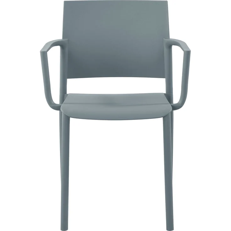 CLP Gartenstuhl wetterfest Valtor UV-beständig mit Armlehnen belastbar bis 150 kg,grau – Bild 4