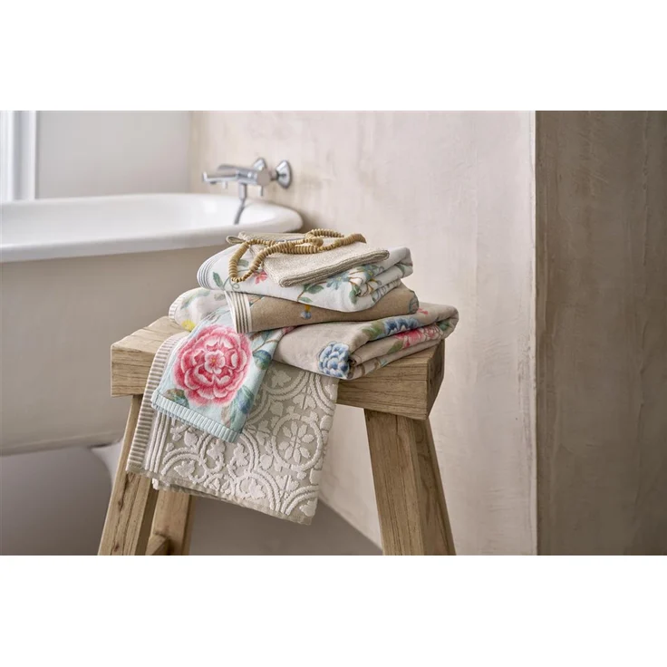 PIP Studio Duschtuch Badetuch Les Fleurs Khaki 70x140 cm Blumenranke Blütenrispen – Bild 5