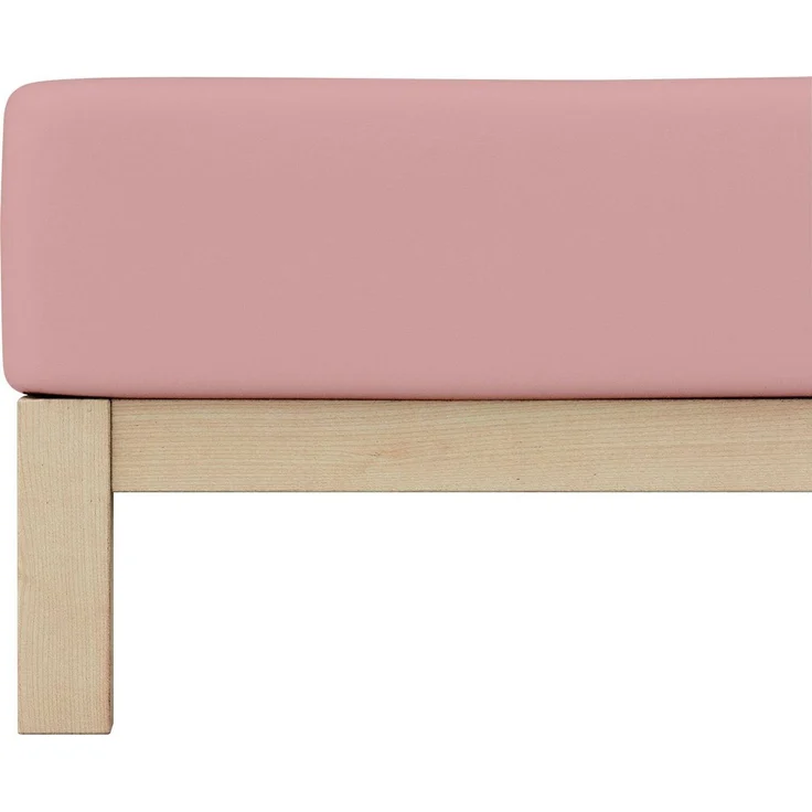 Schlafgut 'Pure' Spannbettlaken, Gummizug: rundum, für Matratzen bis 30cm Höhe, Bio-Baumwolle mit Elasthan, Purple Mid, S 90x190 cm - 100x220 cm – Bild 4