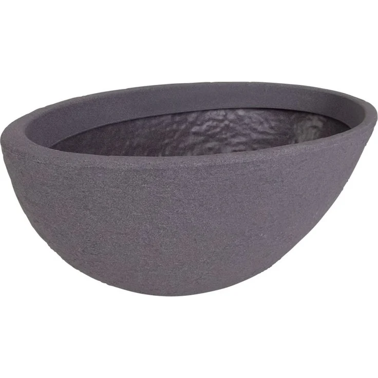 Ovaler Pflanztopf Stone 70x40cm Grau