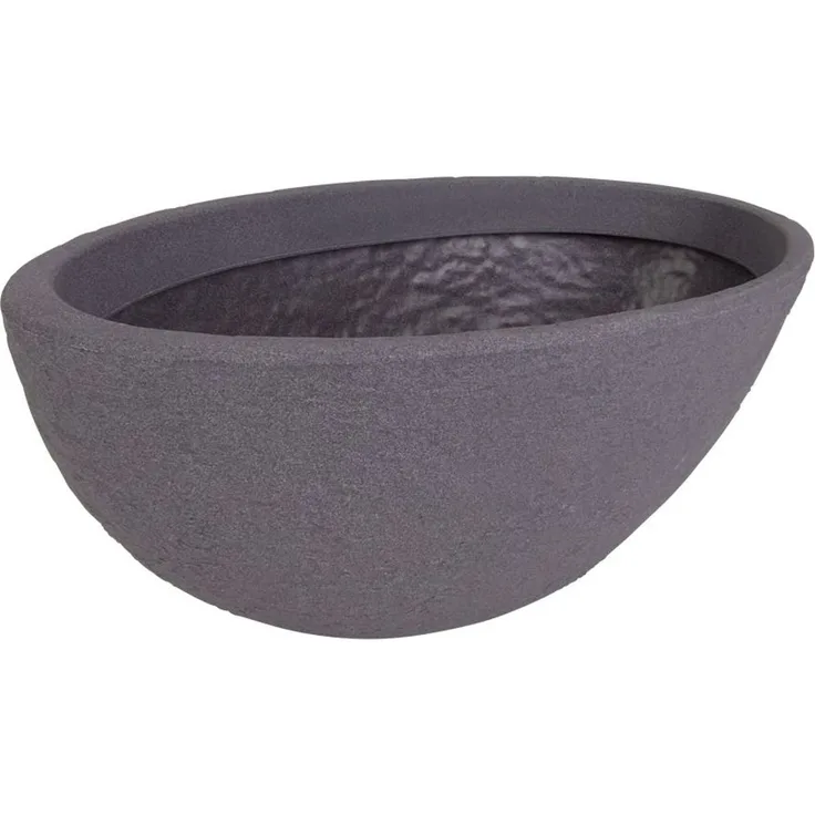 Ovaler Pflanztopf Stone 70x40cm Grau