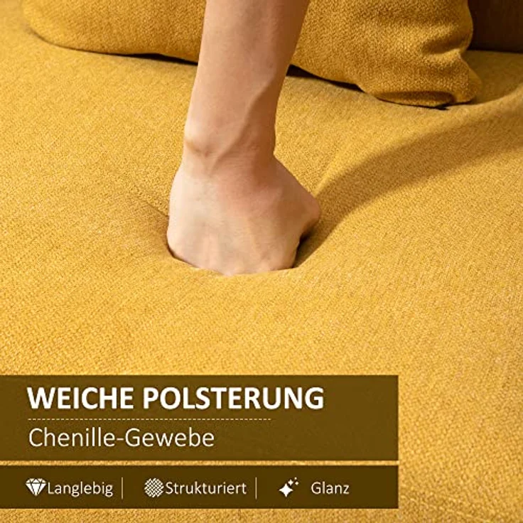 HOMCOM 2-Sitzer Doppelsofa mit Kissen und Anti-Rutsch Beinen – Bild 5