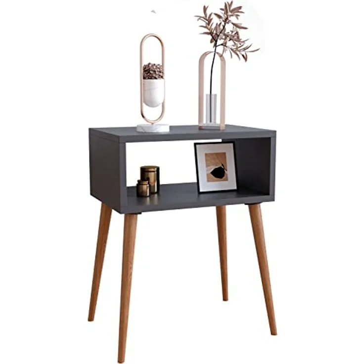 VCM Nachttisch Singol, skandinavisches Design mit offenem Fach, 45 x 30 x 60 cm – Bild 1