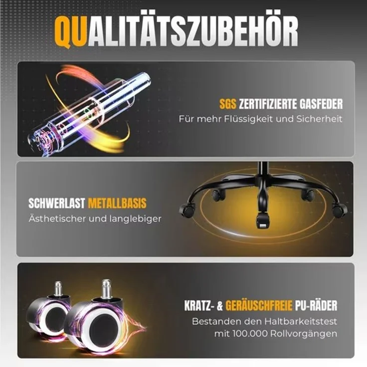 GTPLAYER Gaming-Stuhl Stoff, Racing Gamer Stuhl, Ergonomischer Gaming Sessel Gaming Chair, Schreibtischstuhl, Federsitzkissen mit Fußstütze, Lila – Bild 5