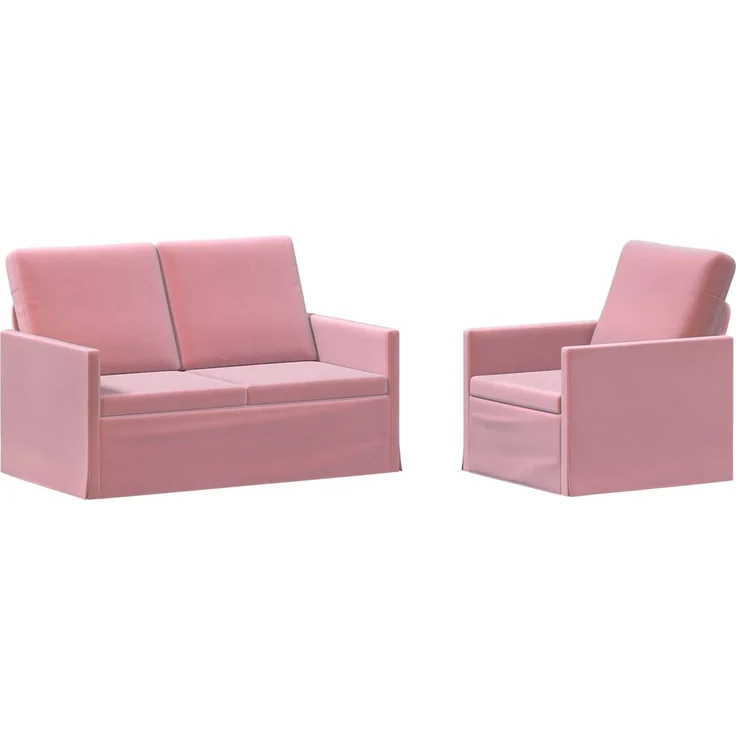 vidaXL Sofa-Set 2 pcs Rosa Samt (V) 3433194 – Bild 1