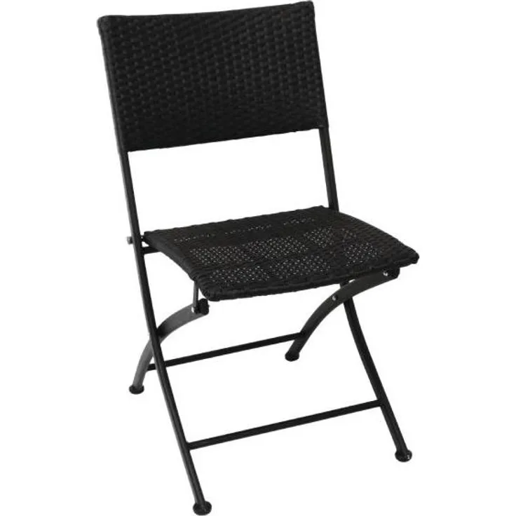 Bolero Klappbare Rattanstühle Mit Stahlrahmen Schwarz