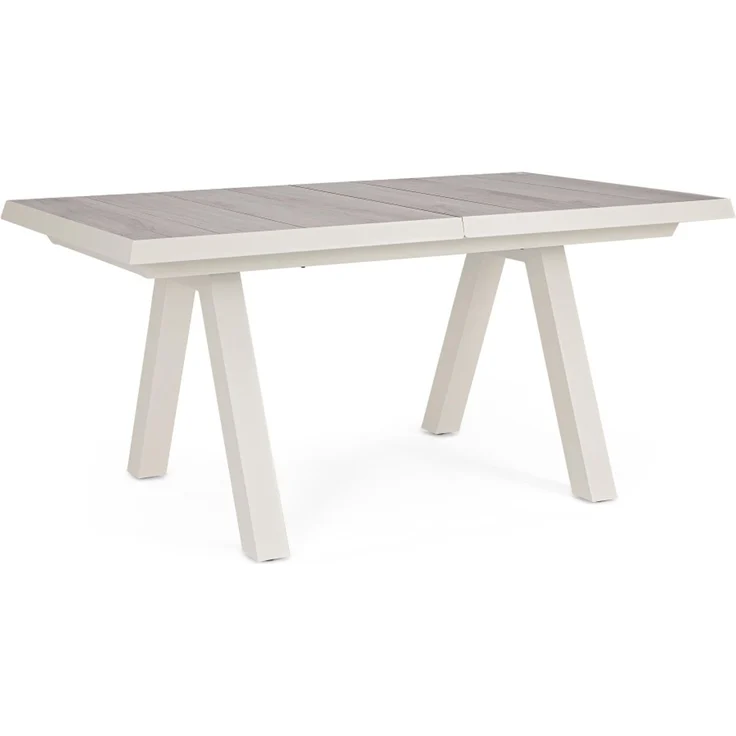 Gartenesstisch Norik aus Aluminium und Keramik, modern ausziehbar, beige Pelikan, für 6–8 Personen – Bild 1