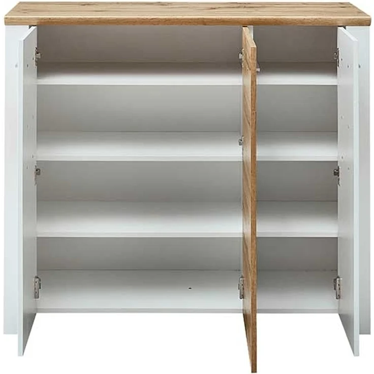 Kommode vito Materio, Holzwerkstoff, Kunststoff, Weiß, Holzfarben, 122 x 105 x 39 cm – Bild 2