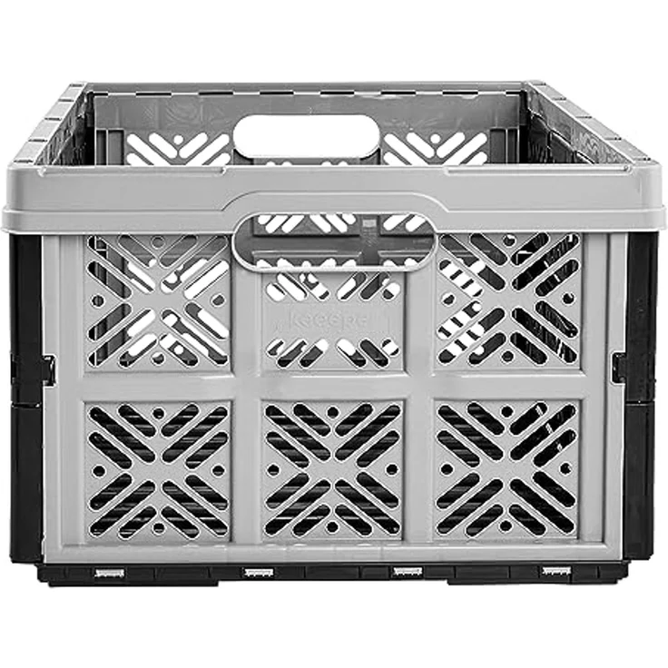 keeeper Stabile Klappbox Ida, Stabiler Kunststoff (PP), 48 x 35 x 23 cm, 32 l, Nordic Grey – Bild 4
