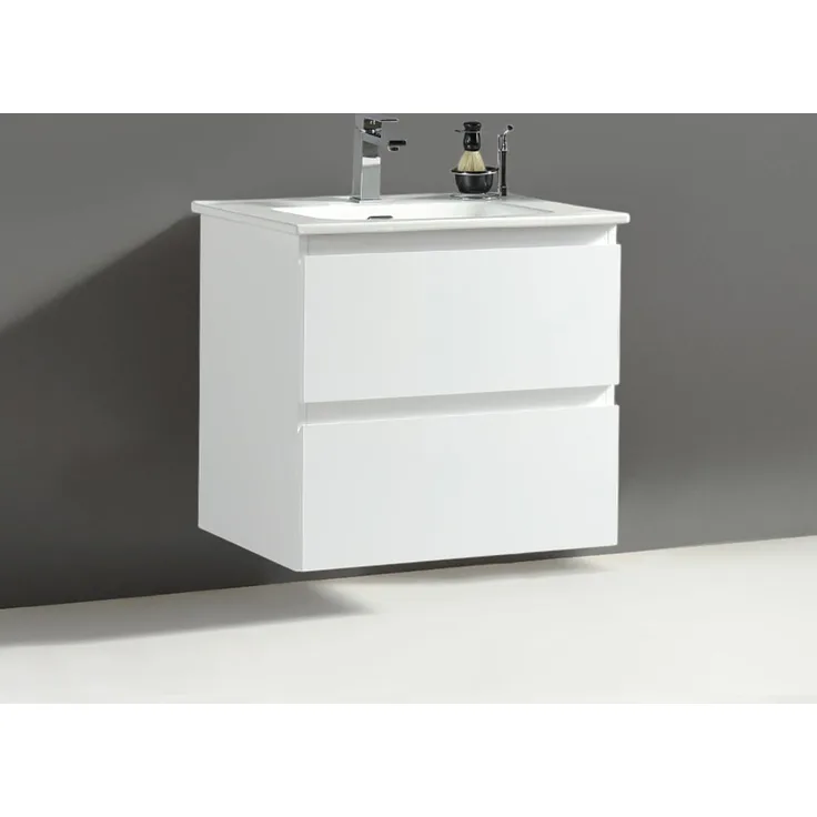 Alpenberger Badmöbel-Set - Badschrank Badezimmerschrank, (Waschbecken mit Überlauf, 2 Waschbeckenunterschrank Schubladen), Waschtisch mit Unterschrank 60 cm Breit
