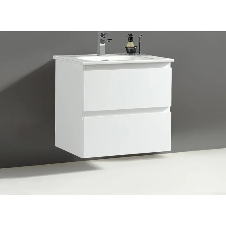 Alpenberger Badmöbel-Set - Badschrank Badezimmerschrank, (Waschbecken mit Überlauf, 2 Waschbeckenunterschrank Schubladen), Waschtisch mit Unterschrank 60 cm Breit – Bild 1
