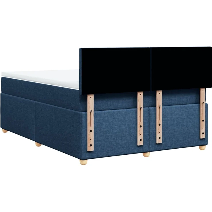 vidaXL Boxspringbett mit Matratze Blau 140x190 cm Stoff 3288974 – Bild 8