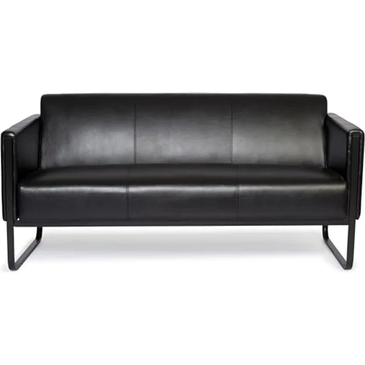 MID.YOU 3-Sitzer-Sofa, Schwarz, Textil mit Lederlook-Bezug, 159x78x71 cm, für Wohnzimmer, bis 350 kg belastbar – Bild 4