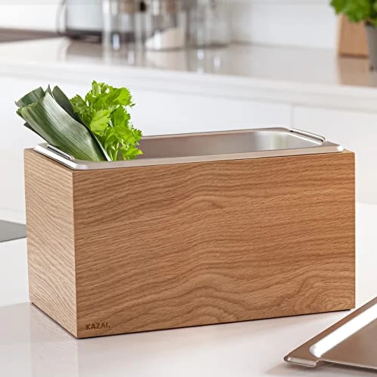 KAZAI. Biomülleimer Echtholz-Veneer, Design Bio-Mülleimer Spülmaschinenfest und aus Echtholz-Veneer – Bild 2